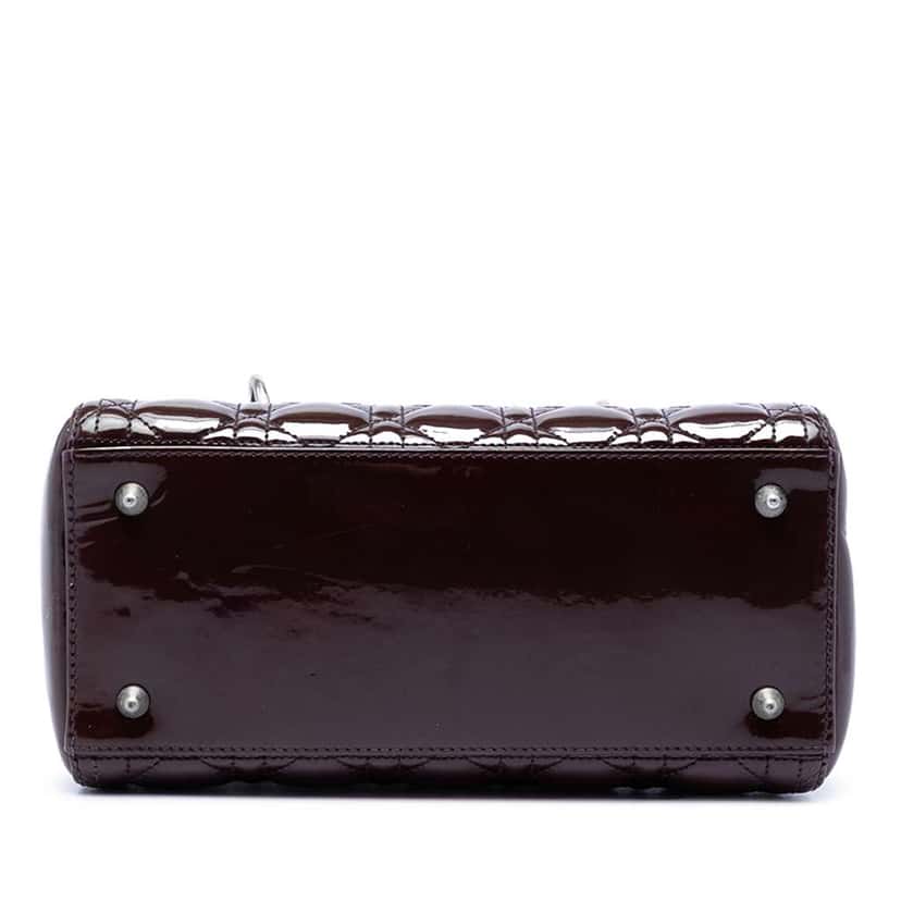 Dior Medium Patent Cannage Lady Dior Purple Leather Very good condition - Inside View