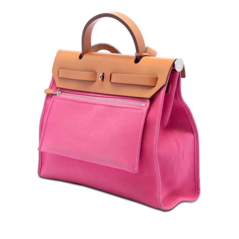 Hermès Toile Herbag Zip 31 Pink Canvas Very good condition - Back View