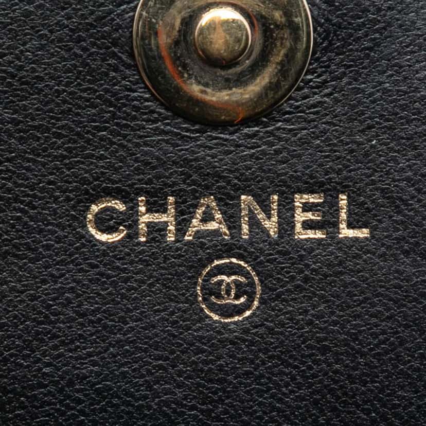 Chanel Quilted Lambskin CC Charm Wallet on Chain Black Leather Very good condition - Box View