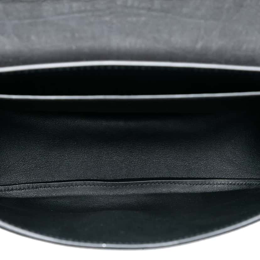 Saint Laurent Medium Croc Embossed Nubuck Monogram Kaia Crossbody Black Leather Very good condition - Model View