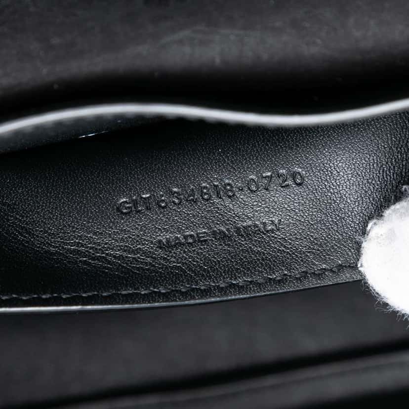 Saint Laurent Medium Croc Embossed Nubuck Monogram Kaia Crossbody Black Leather Very good condition - Box View