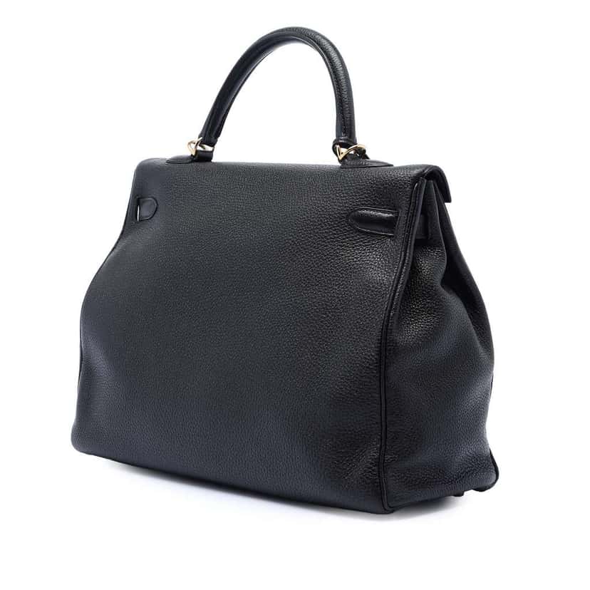 Hermès Togo Kelly II Retourne 35 Black Leather Fair condition - Back View