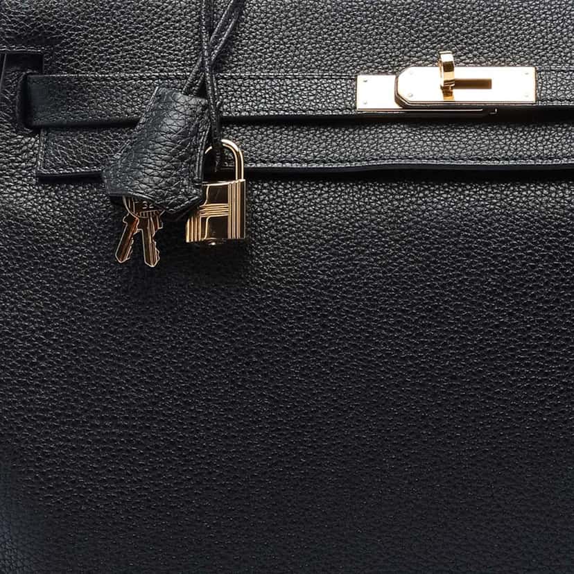 Hermès Togo Kelly II Retourne 35 Black Leather Fair condition - Box View