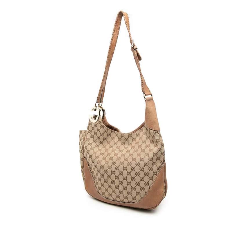 Gucci GG Canvas Charlotte Crossbody Brown Leather Very good condition - Back View
