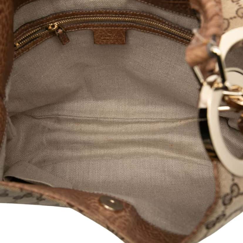 Gucci GG Canvas Charlotte Crossbody Brown Leather Very good condition - Model View