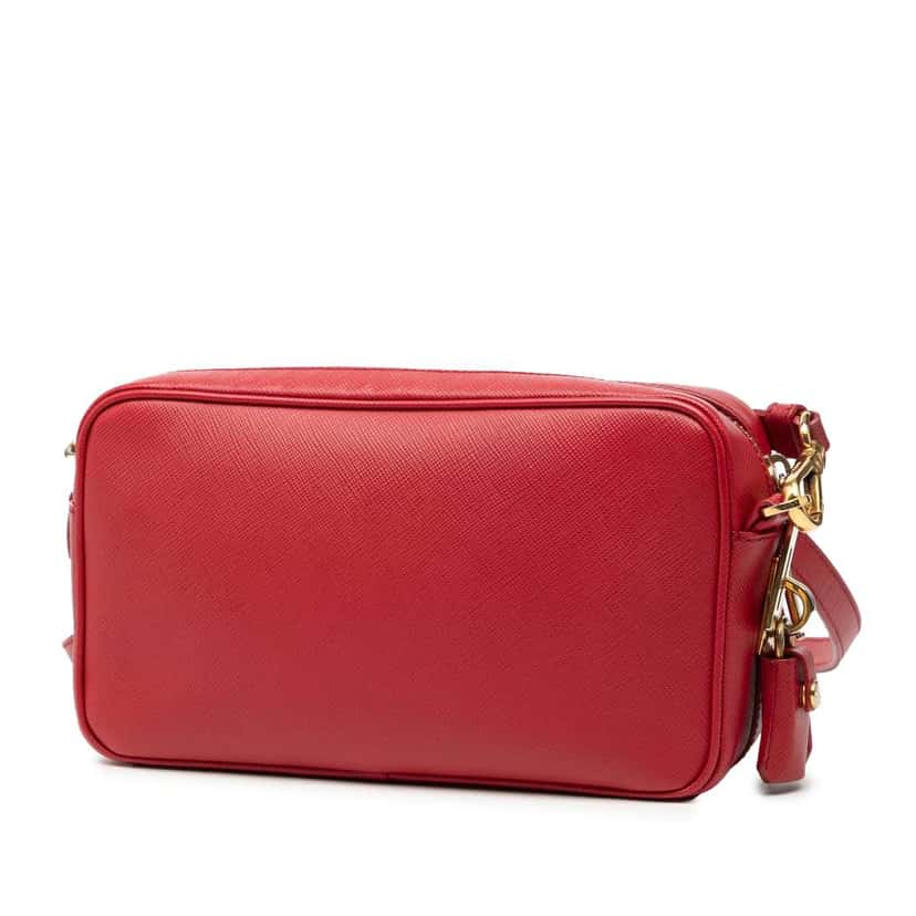 Prada Saffiano Crossbody Red Leather Very good condition - Back View