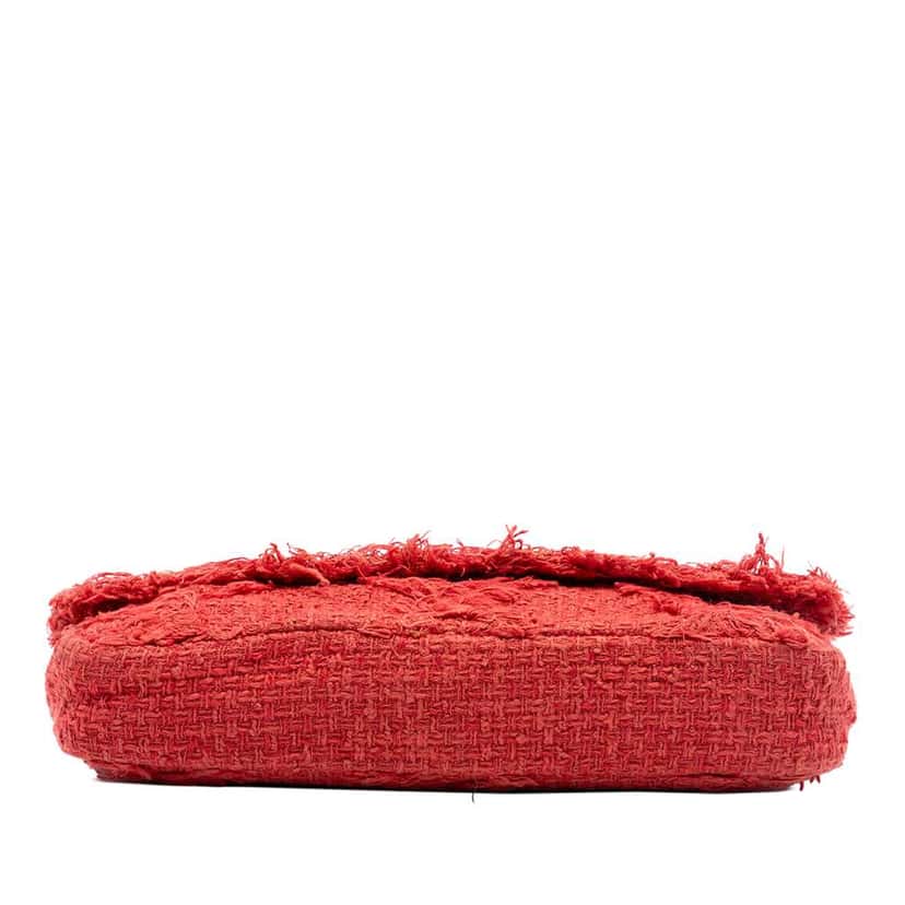Chanel Medium Tweed Diamond Stitch Nature Flap Red Tweed Good condition - Inside View