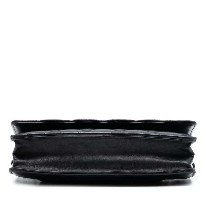 Chanel CC Quilted Lambskin Wallet On Chain Black Leather Good condition - Inside View
