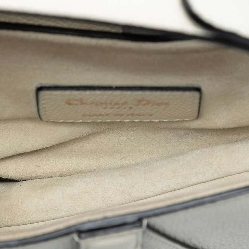 Dior Mini Grained Calfskin Saddle Bag White Leather Very good condition - Model View