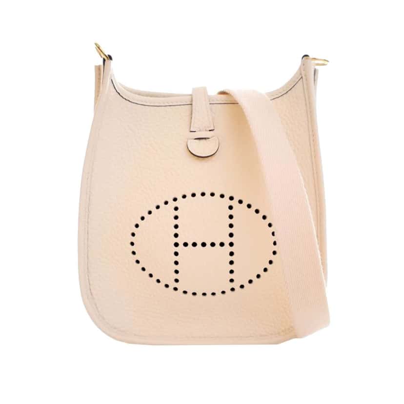 Hermès Clemence Evelyne TPM White Leather Good condition - Front View