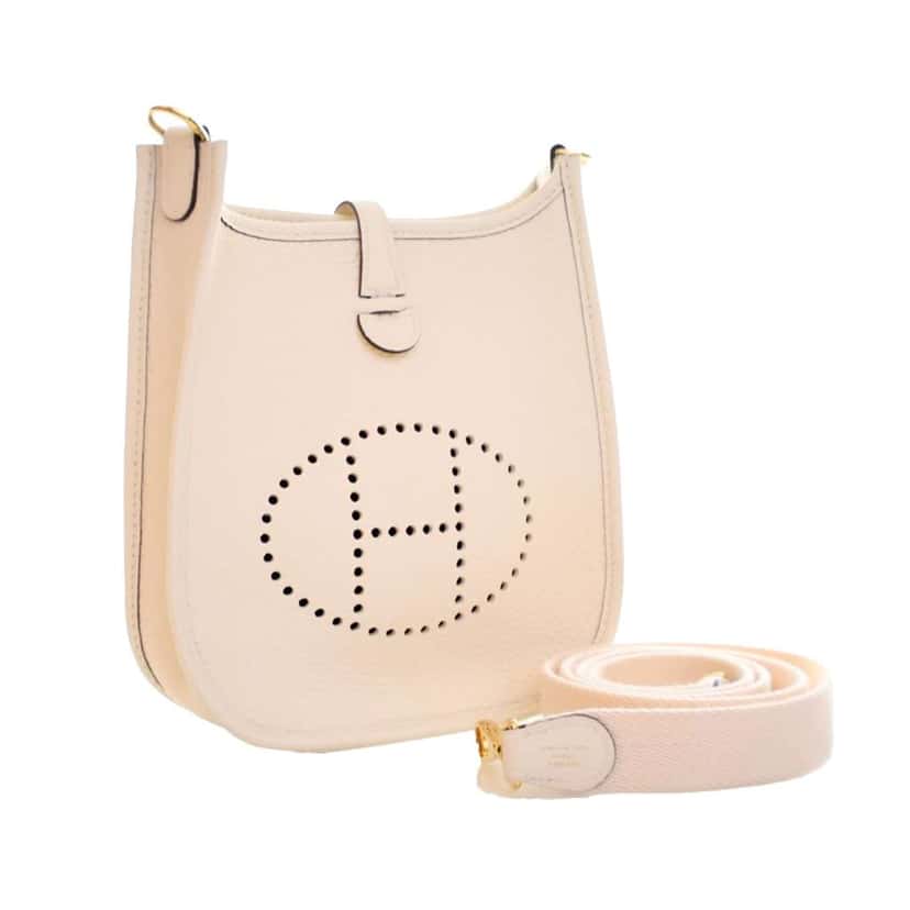 Hermès Clemence Evelyne TPM White Leather Good condition - Back View