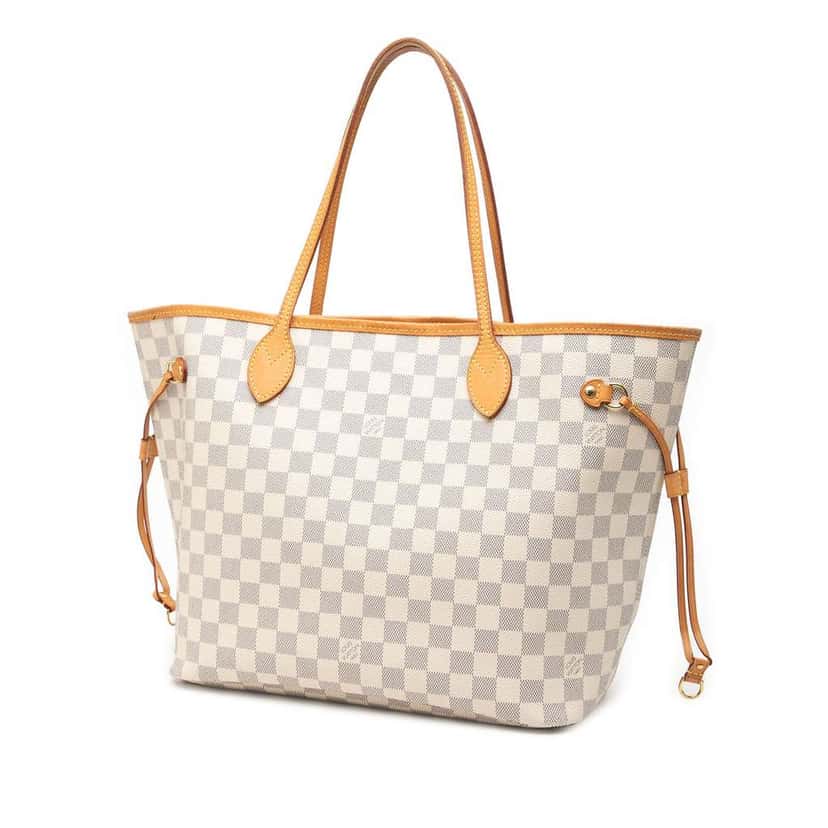 Louis Vuitton Damier Azur Neverfull MM White Very good condition - Back View