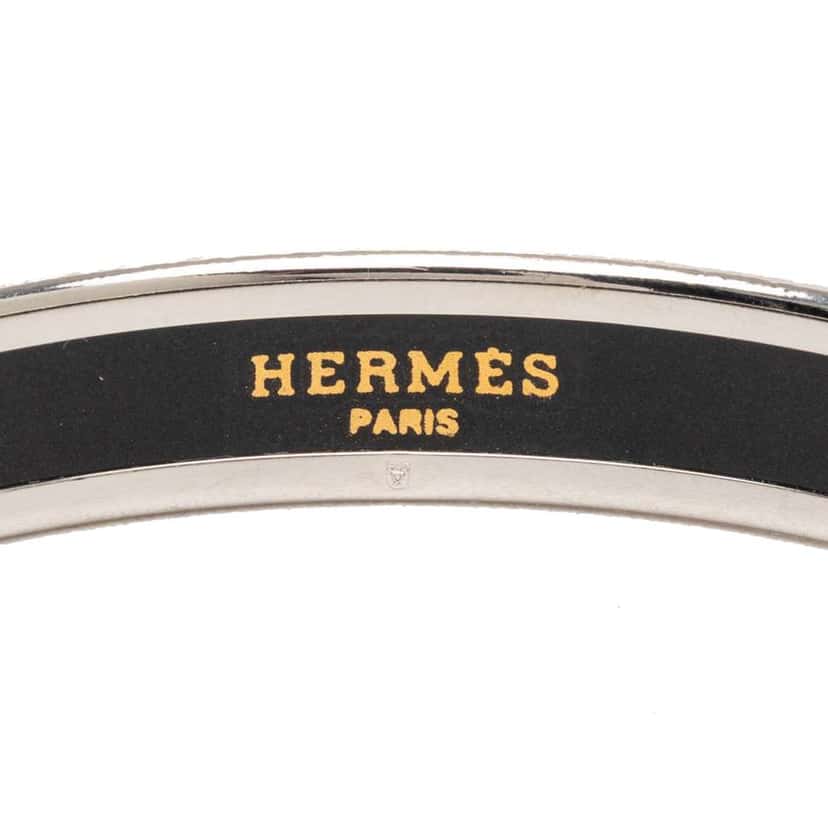 Hermès Narrow Caleche Enamel Bangle 62 Black Good condition - Model View