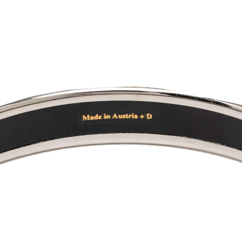 Hermès Narrow Caleche Enamel Bangle 62 Black Good condition - Box View