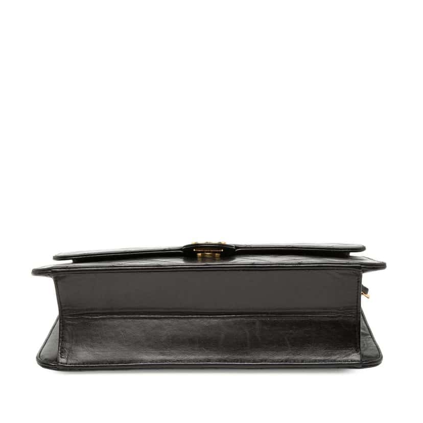 Chanel Medium CC Quilted Lambskin Single Flap Black Leather Very good condition - Inside View