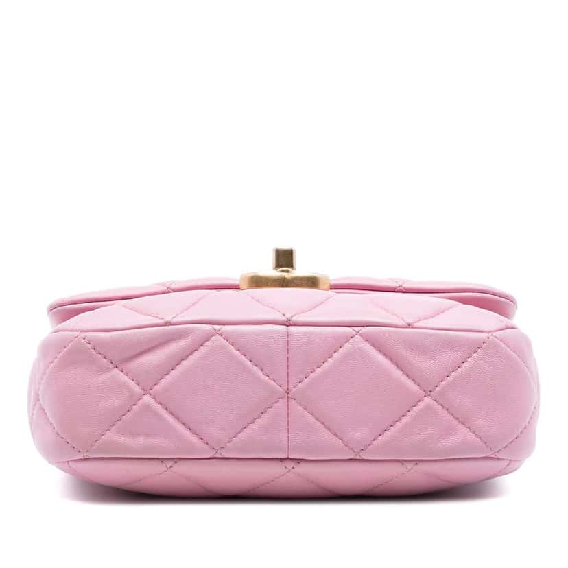Chanel Mini Quilted Lambskin Candy Chain Flap Pink Leather Very good condition - Inside View