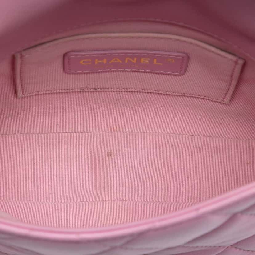 Chanel Mini Quilted Lambskin Candy Chain Flap Pink Leather Very good condition - Model View