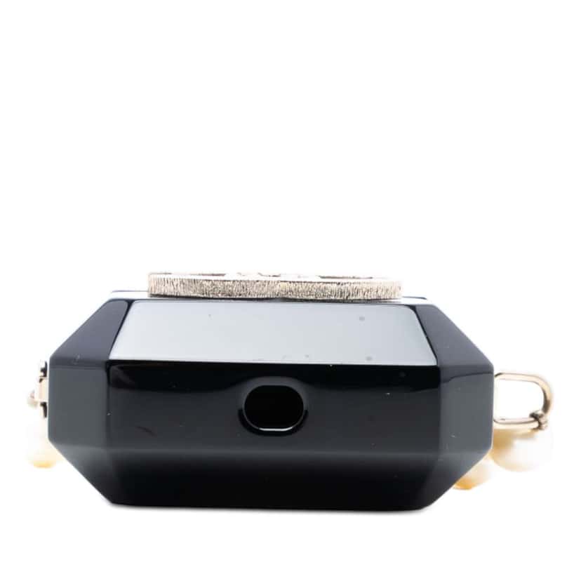 Chanel CC Resin and Faux Pearl Airpods Pro Case Necklace Black Very good condition - Inside View