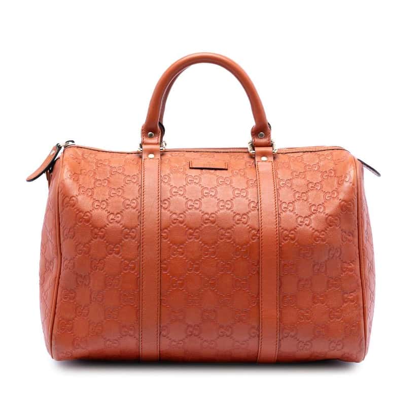 Gucci Medium Guccissima Joy Boston Bag Orange Leather Good condition - Front View