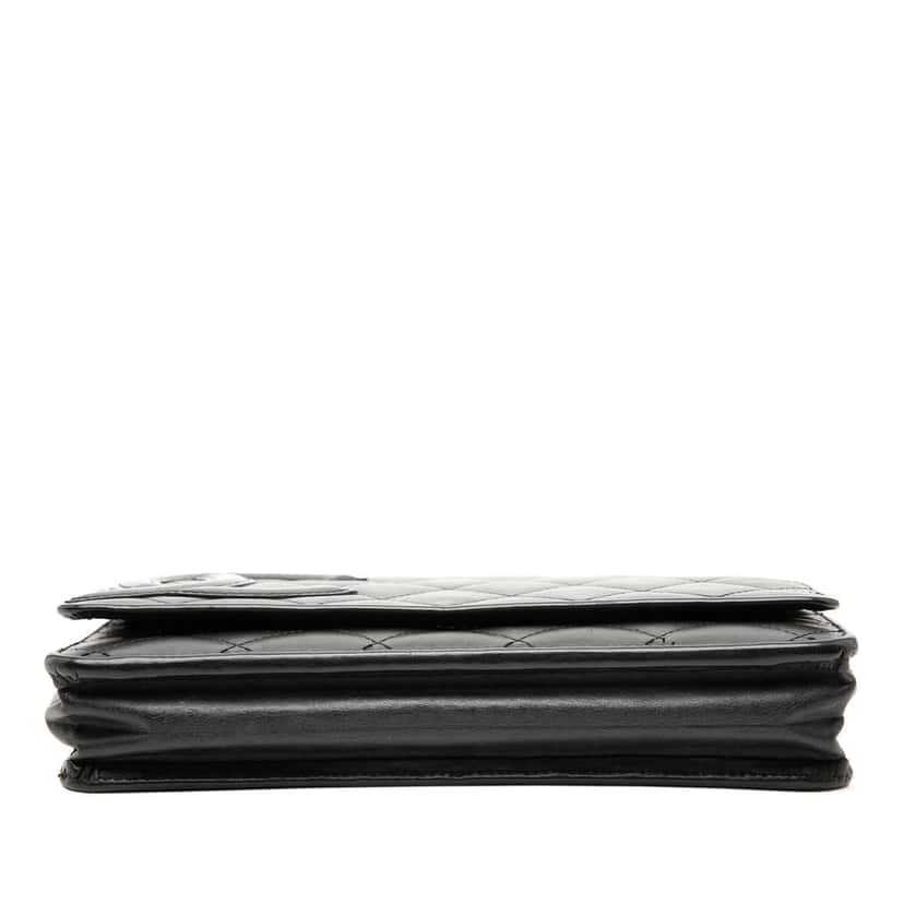 Chanel Lambskin Cambon Ligne Wallet On Chain Black Leather Very good condition - Inside View