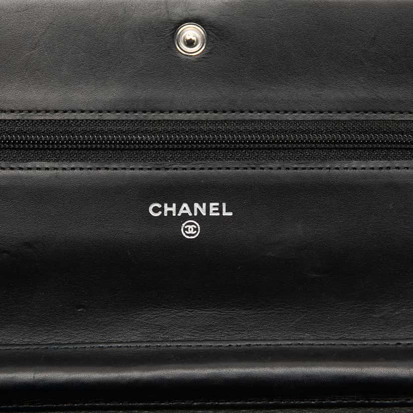 Chanel Lambskin Cambon Ligne Wallet On Chain Black Leather Very good condition - Box View
