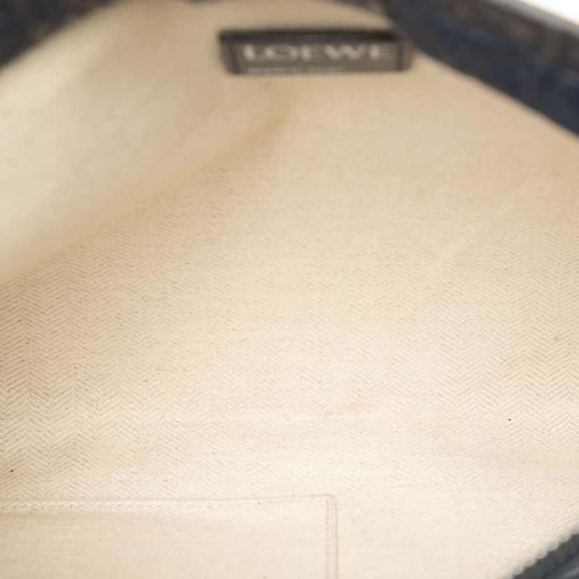 Loewe Embossed Anagram Leather Repeat T Clutch Blue Leather Very good condition - Model View