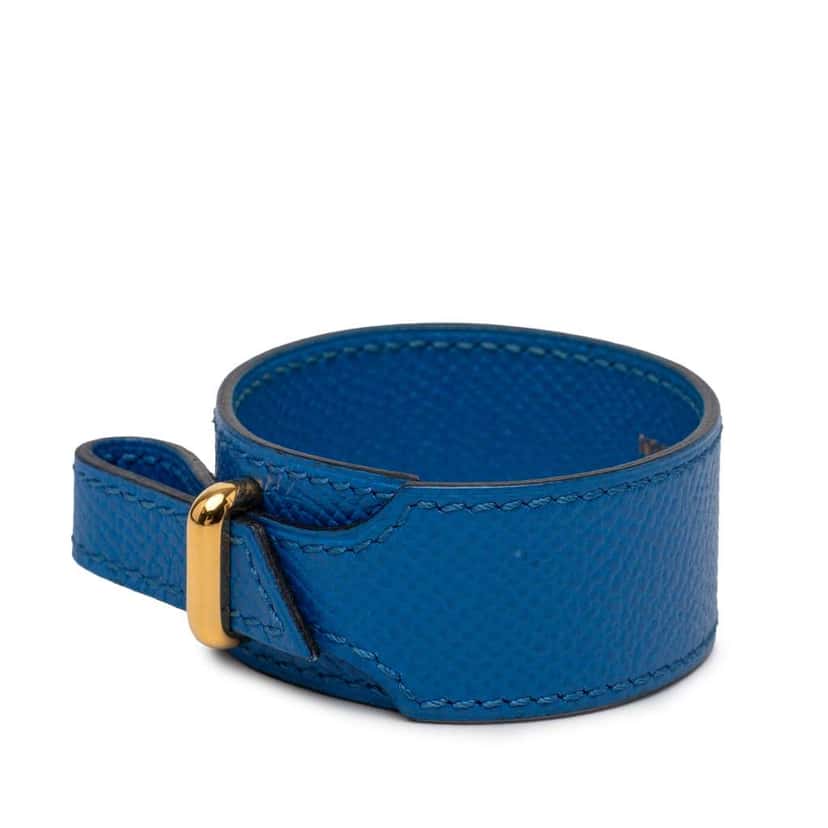 Hermès Courchevel Artemis Bracelet Blue Leather Good condition - Back View
