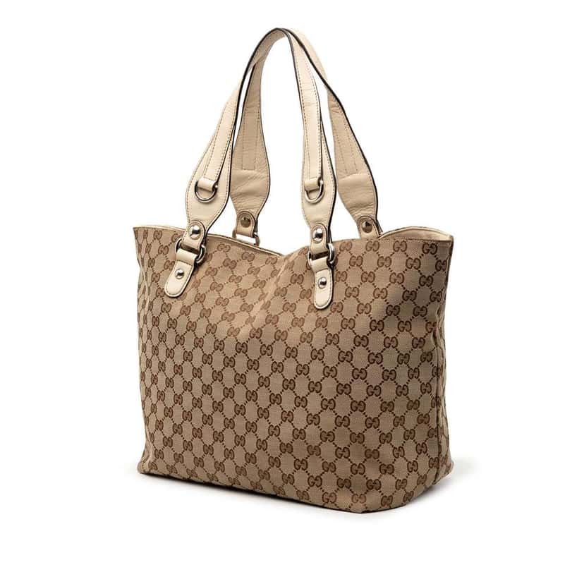 Gucci Medium GG Canvas Icon Bit Tote Brown Canvas Very good condition - Back View