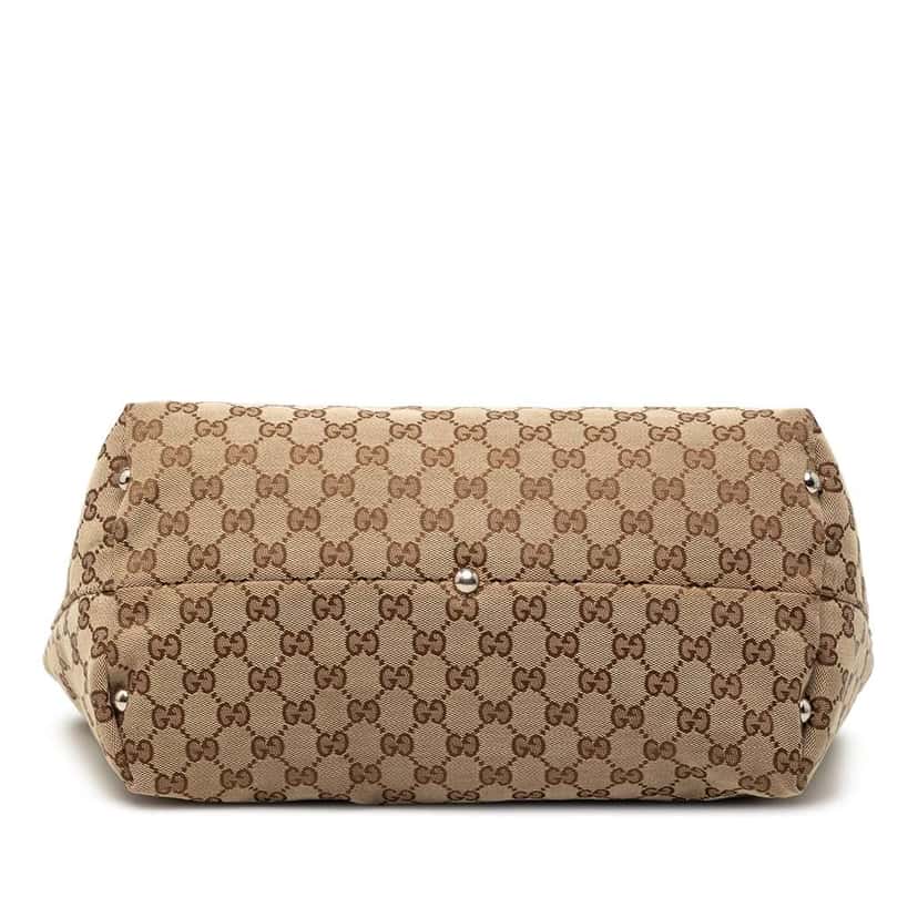 Gucci Medium GG Canvas Icon Bit Tote Brown Canvas Very good condition - Inside View