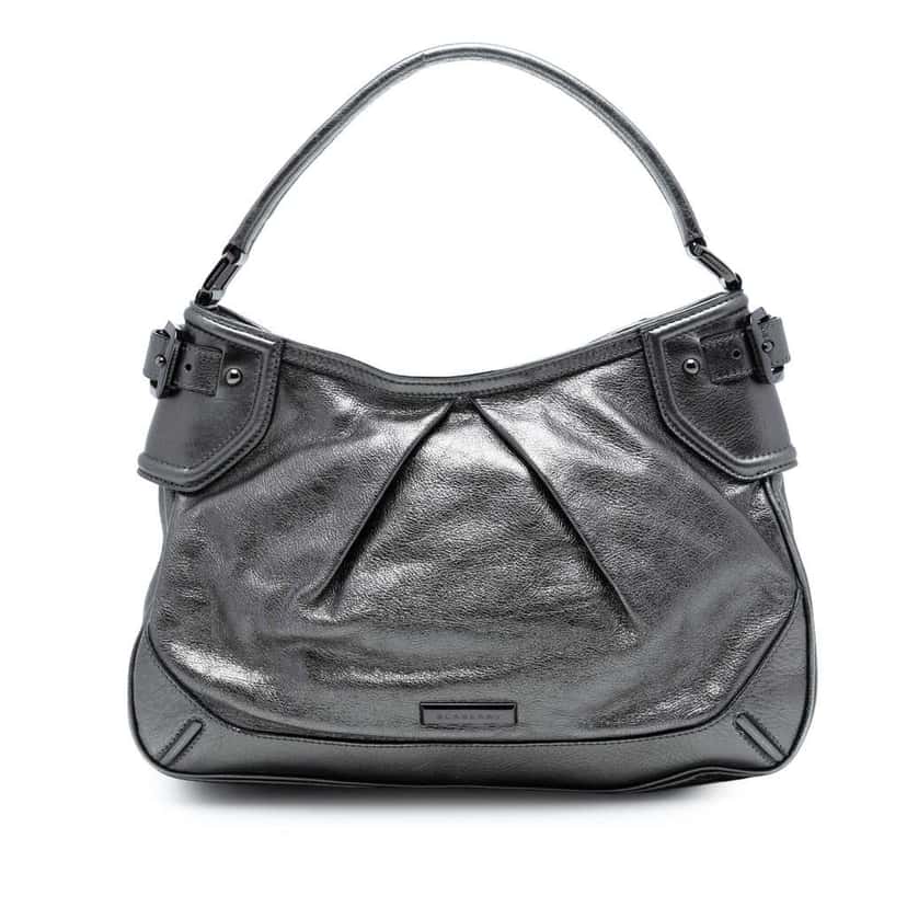 Burberry Metallic Leather Fairby Hobo Grey Leather Very good condition - Front View