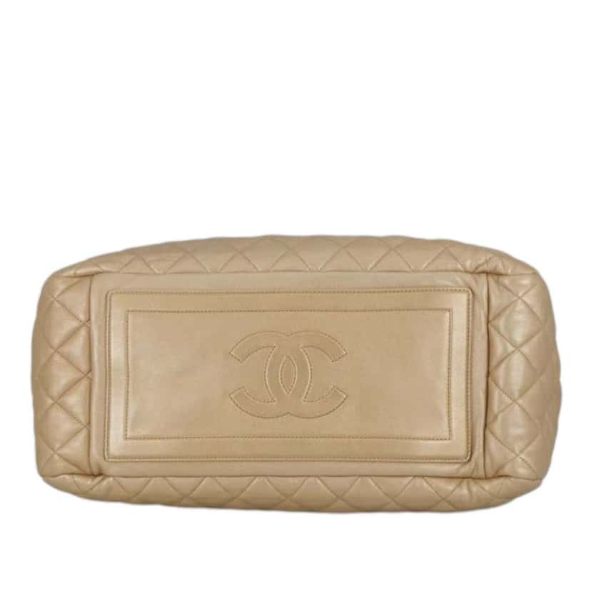 Chanel Quilted Metallic Lambskin Coco Cocoon Bowler Bag Gold Leather Very good condition - Inside View