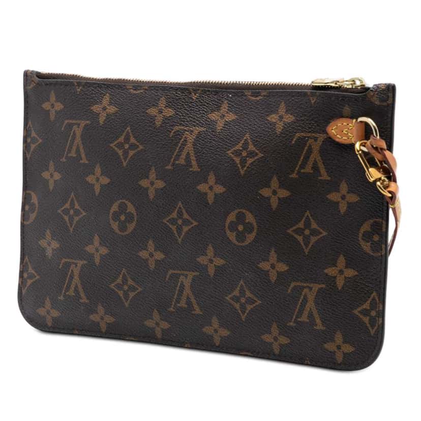Louis Vuitton Monogram Neverfull Pouch Brown Very good condition - Back View