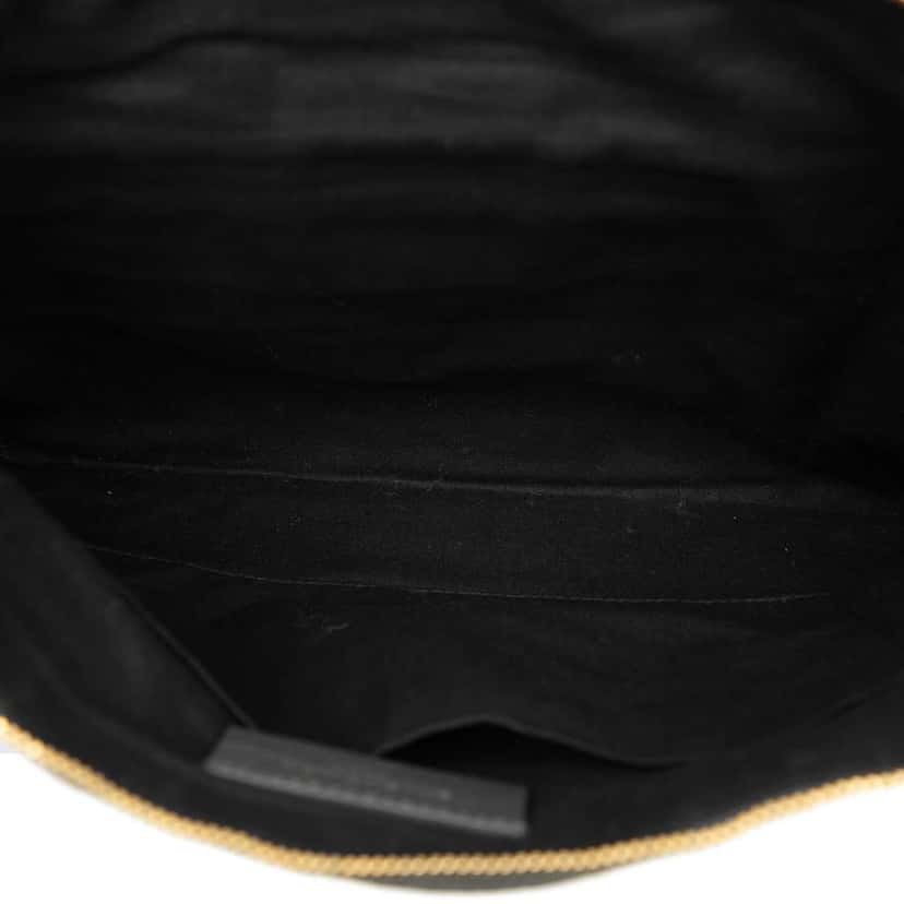 Balenciaga Lambskin Motocross Classic Zip Around Flat Clutch Black Leather Good condition - Model View