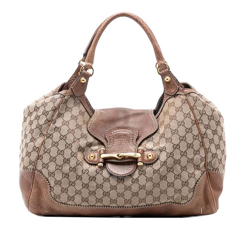 Gucci GG Canvas New Pelham Shoulder Bag Brown Canvas Good condition - Front View