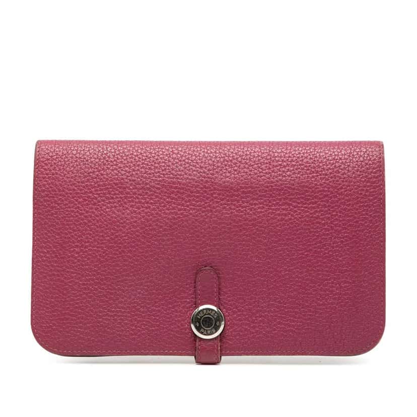 Hermès Togo Dogon Long Wallet Pink Leather Good condition - Front View