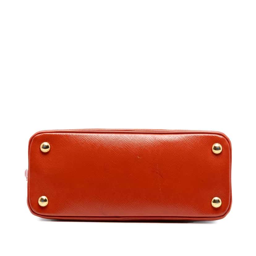 Prada Small Saffiano Vernice Promenade Satchel Orange Leather Good condition - Inside View