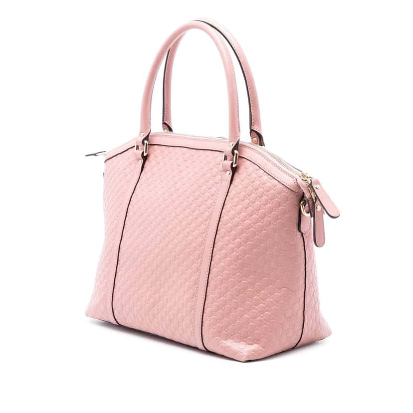 Gucci Large Microguccissima Dome Satchel Pink Leather Very good condition - Back View
