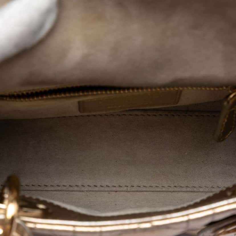 Dior Mini Metallic Lambskin Cannage Lady Dior Gold Leather Very good condition - Model View