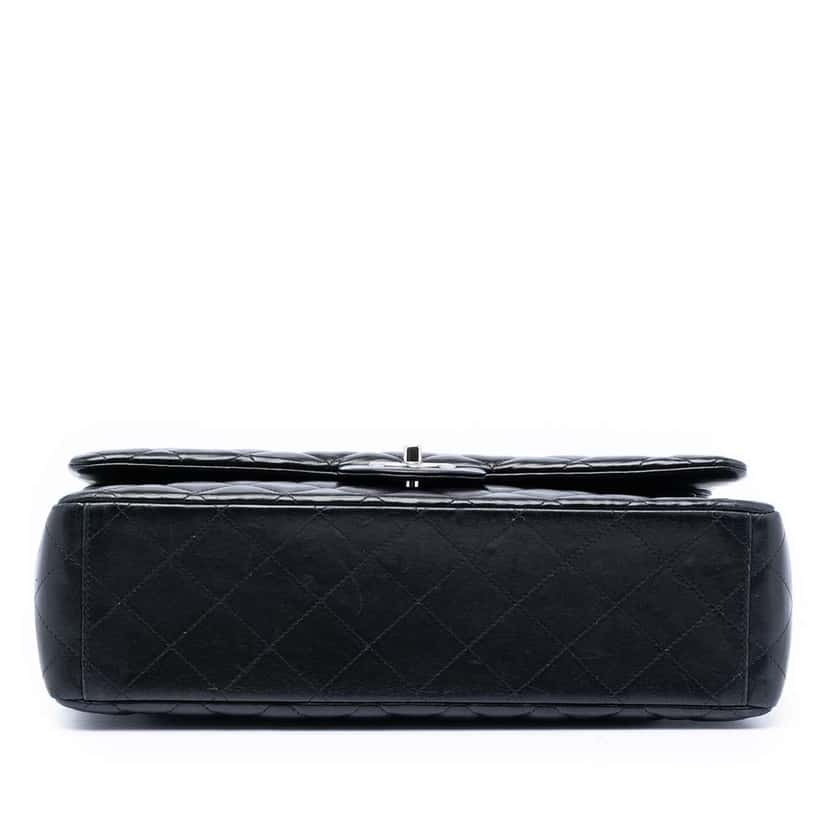Chanel Maxi Classic Lambskin Double Flap Black Leather Very good condition - Inside View