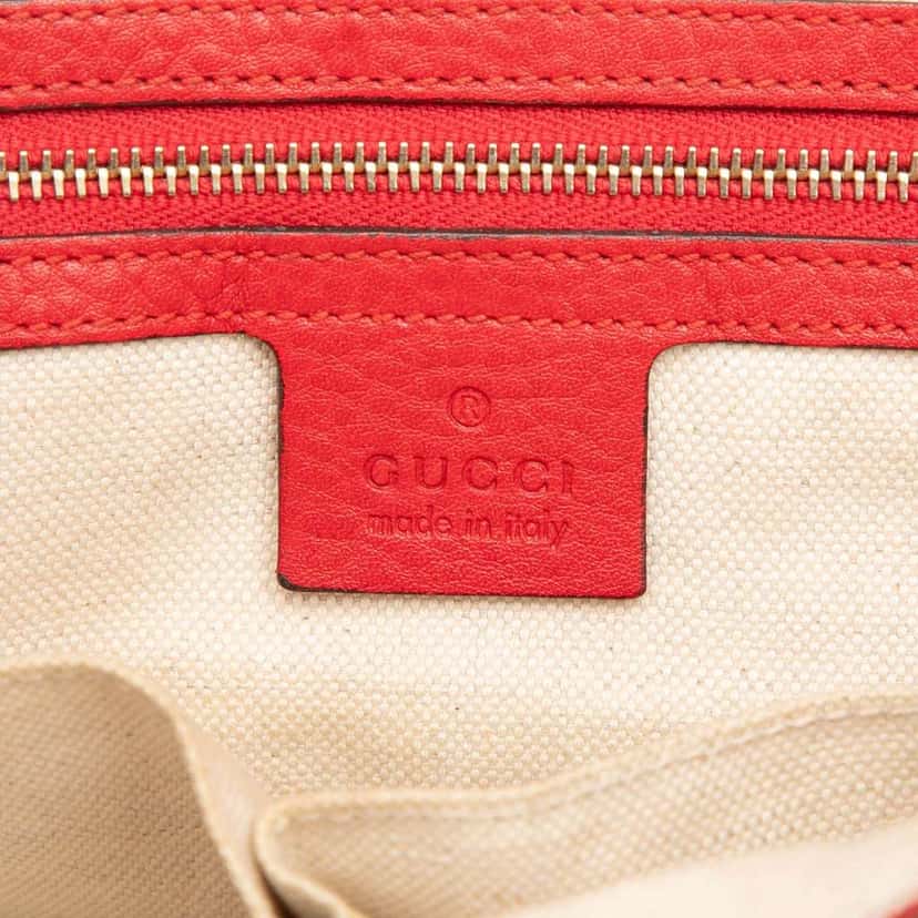 Gucci Leather Bella Satchel Red Leather Very good condition - Box View