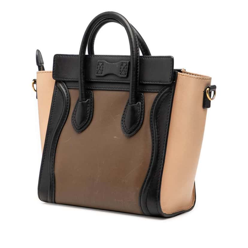 Celine Nano Tricolor Leather Luggage Tote Brown Leather Very good condition - Back View