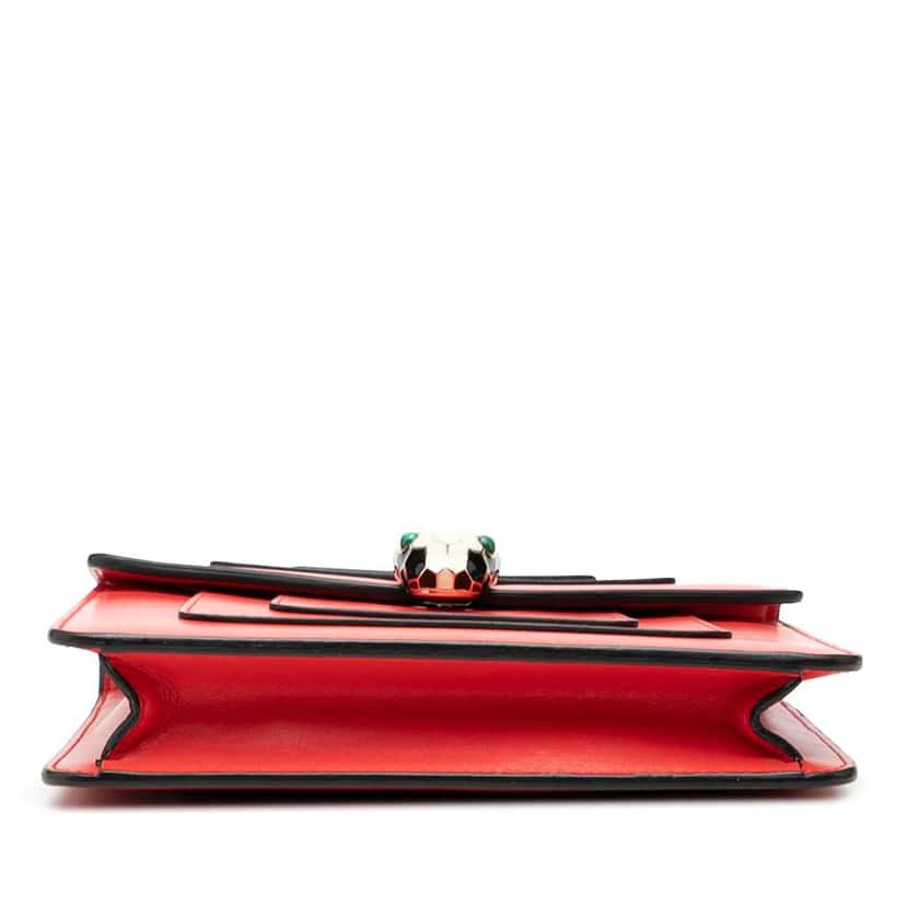 Bvlgari Small Leather Square Serpenti Forever Chain Crossbody Red Leather Very good condition - Inside View