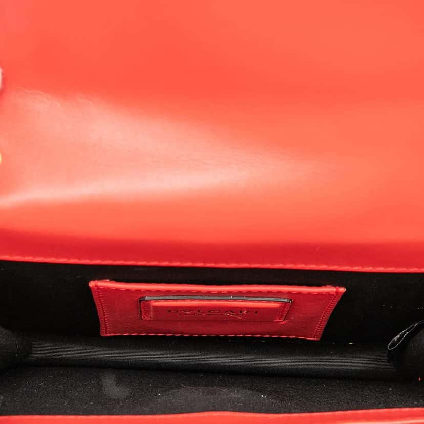 Bvlgari Small Leather Square Serpenti Forever Chain Crossbody Red Leather Very good condition - Model View