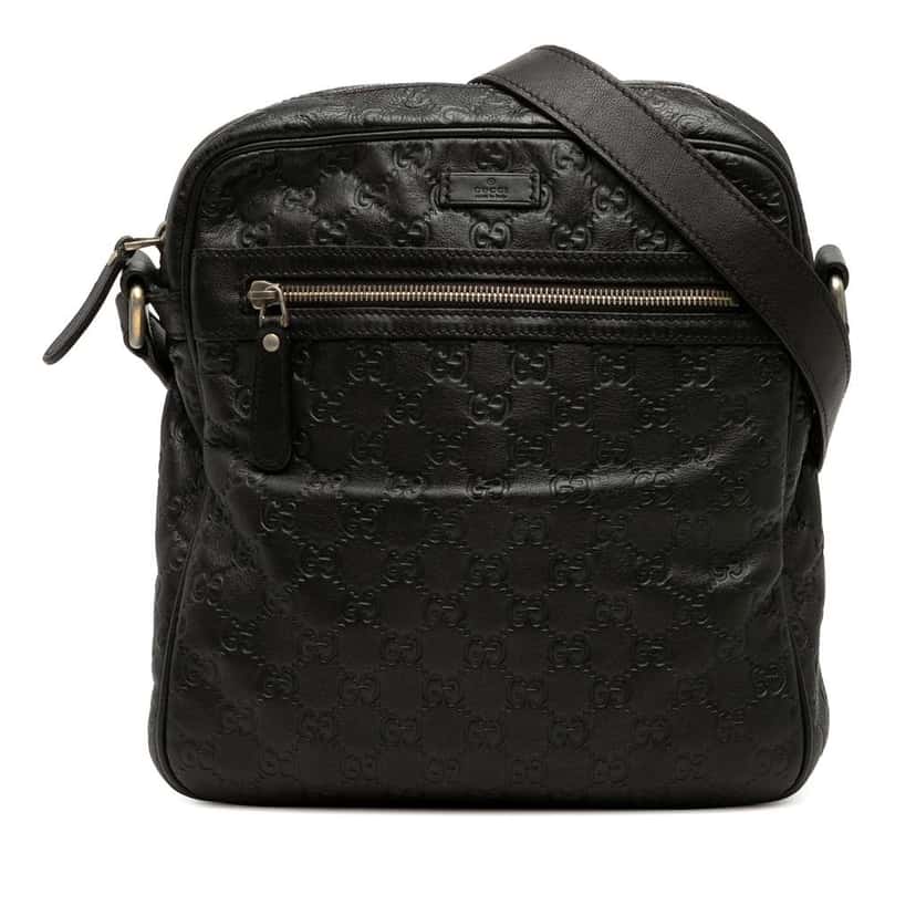 Gucci Guccissima Crossbody Black Leather Very good condition - Front View