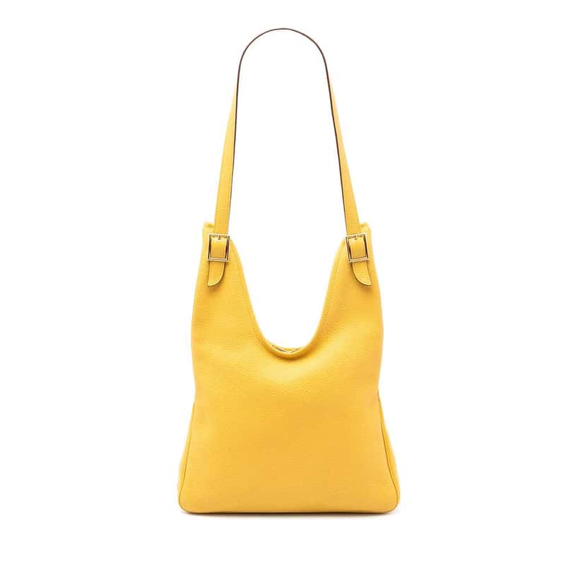 Hermès Clemence Massai PM Yellow Leather Good condition - Front View