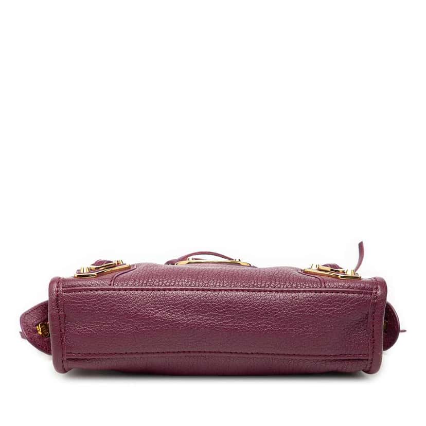 Balenciaga Nano Chevre Motocross Classic Metallic Edge City Satchel Red Leather Good condition - Inside View