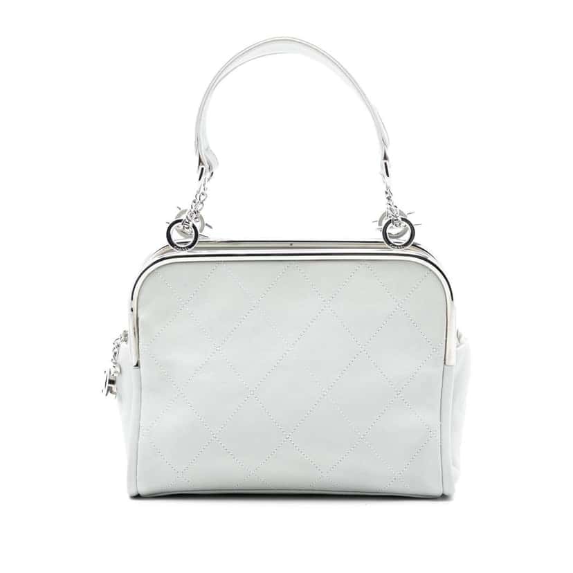 Chanel Lambskin Ultimate Soft Frame Handbag White Leather Very good condition - Front View