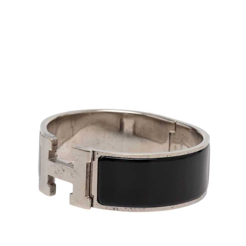 Hermès Wide Enamel Clic Clac H Bracelet PM Black Good condition - Back View