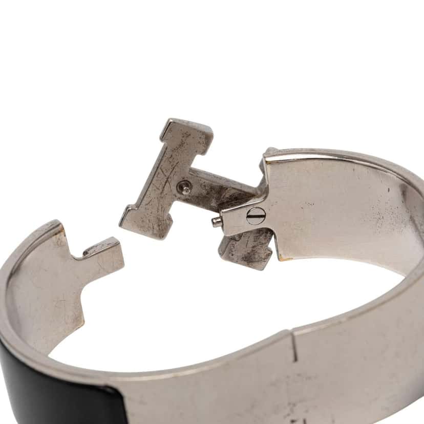 Hermès Wide Enamel Clic Clac H Bracelet PM Black Good condition - Box View