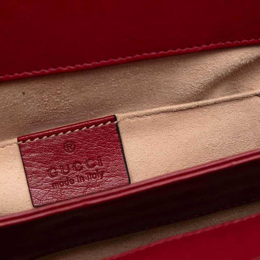 Gucci Small Suede Ophidia Chain Crossbody Blue Leather Very good condition - Box View